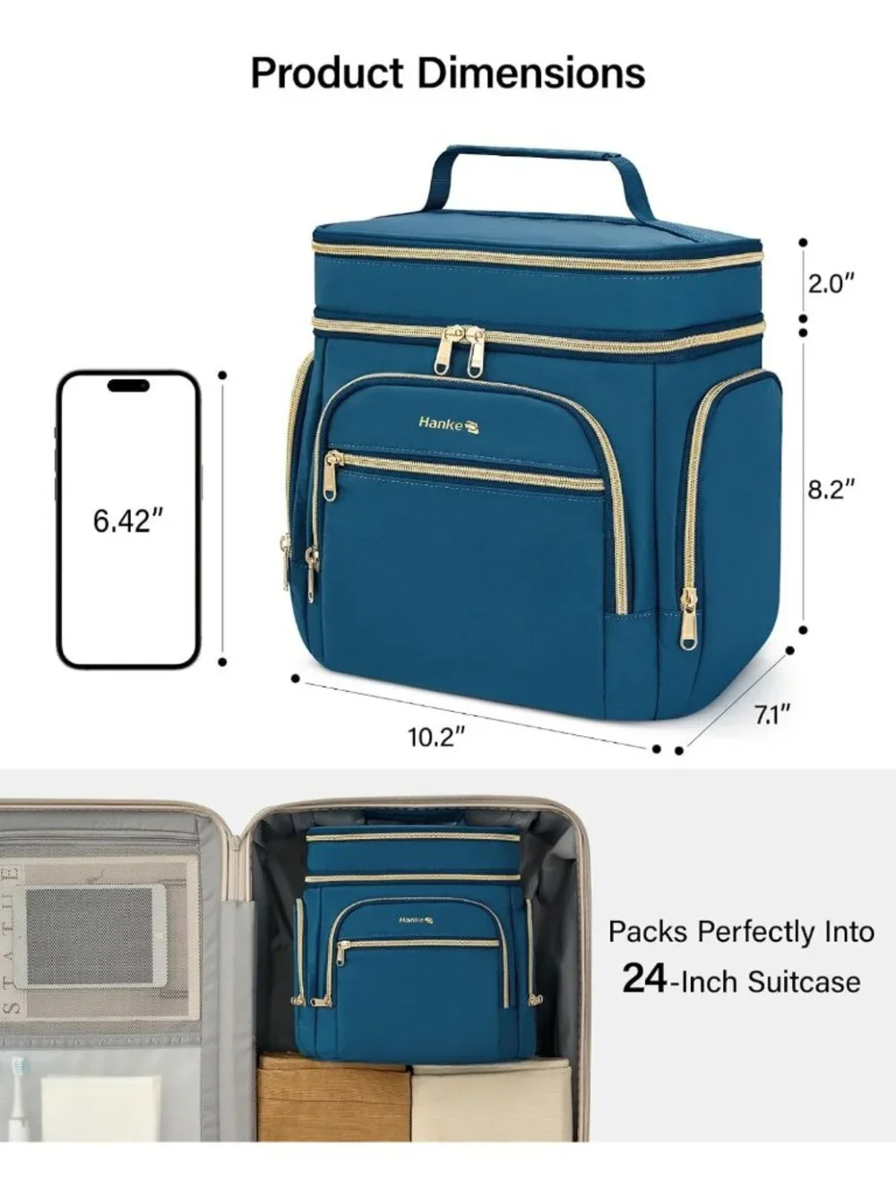Large Travel Toiletry Bag for Women - Double Layer Organizer, Water-Resistant